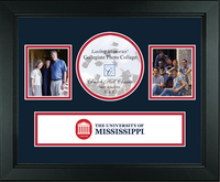 The University of Mississippi photo frame - Lasting Memories Banner Collage Photo Frame - Navy / Red Mat in Arena