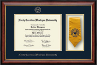 North Carolina Wesleyan University diploma frame - Sash Diploma Frame in Southport Gold