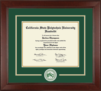 California State Polytechnic University Humboldt diploma frame - Lasting Memories Circle Logo Diploma Frame in Sierra