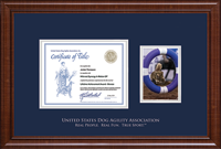 U.S. Dog Agility Association photo frame - Silver Embossed Agility Certificate & 5'x7' Photo Frame in Prescott