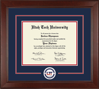 Utah Tech University diploma frame - Lasting Memories Circle Logo Diploma Frame in Sierra