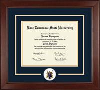 East Tennessee State University diploma frame - Lasting Memories Circle Logo Diploma Frame in Sierra