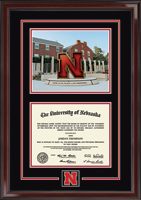 University of Nebraska diploma frame - Campus Scene Spirit Medallion Diploma Frame in Encore