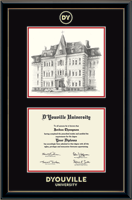 D'Youville University diploma frame - Campus Scene Diploma Frame in Onexa Gold