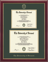 The University of Vermont diploma frame - Double Diploma Frame in Gallery