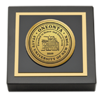 State University of New York - College at Oneonta paperweight  - Gold Engraved Medallion Paperweight