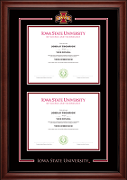 Iowa State University diploma frame - Double Diploma Spirit Medallion Frame in Cambridge