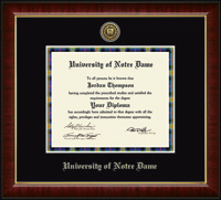 University of Notre Dame diploma frame - Gold Engraved Medallion Diploma Frame in Murano