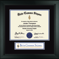 Beta Gamma Sigma Honor Society certificate frame - Lasting Memories Banner Certificate Frame in Arena