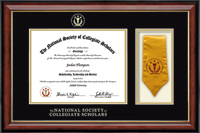 The National Society of Collegiate Scholars certificate frame - Stole Certificate Frame in Southport Gold