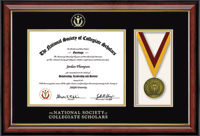 The National Society of Collegiate Scholars certificate frame - Medal Certificate Frame in Southport Gold