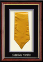The National Society of Collegiate Scholars diploma frame - Commemorative Stole Shadow Box Frame in Southport Gold