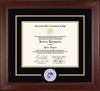 Connecticut State Community College Manchester diploma frame - Lasting Memories Circle Logo Diploma Frame in Sierra