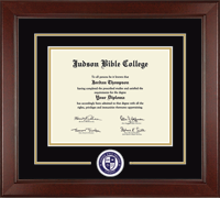 Judson Bible College diploma frame - Lasting Memories Circle Logo Diploma Frame in Sierra