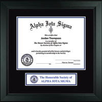 Alpha Iota Sigma certificate frame - Lasting Memories Banner Certificate Frame in Arena