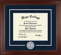 Hope College diploma frame - Lasting Memories Circle Logo Diploma Frame in Sierra