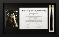 Graduation Gifts diploma frame - Tassel & Photo Diploma Frame in Stealth