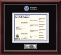 American Kennel Club certificate frame - Masterpiece Medallion Pedigree Frame in Gallery Silver
