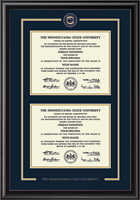 Pennsylvania State University diploma frame - Showcase Double Diploma Frame in Midnight