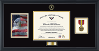 United States Air Force certificate frame - Photo, Certificate, Medal & Engraved Plate Frame (Black) in Obsidian