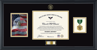 United States Army certificate frame - Photo, Certificate, Medal & Engraved Plate Frame (Black) in Obsidian