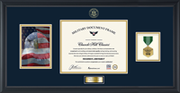 United States Army certificate frame - Photo, Certificate, Medal & Engraved Plate Frame (Navy) in Obsidian