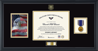 United States Coast Guard certificate frame - Photo, Certificate, Medal & Engraved Plate Frame (Black) in Obsidian