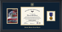 United States Coast Guard certificate frame - Photo, Certificate & Medal Frame (Navy) in Obsidian
