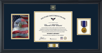 United States Coast Guard certificate frame - Photo, Certificate, Medal & Engraved Plate Frame (Navy) in Obsidian