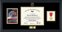 United States Marine Corps certificate frame - Photo, Certificate, Medal & Engraved Plate Frame (Black) in Obsidian