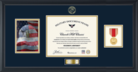 United States Marine Corps certificate frame - Photo, Certificate, Medal & Engraved Plate Frame (Navy) in Obsidian