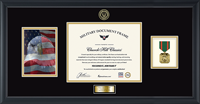United States Navy certificate frame - Photo, Certificate, Medal & Engraved Plate Frame (Black) in Obsidian