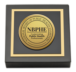 National Board of Public Health Examiners paperweight - Gold Engraved Medallion Paperweight