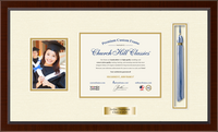 Graduation Gifts diploma frame - Photo, Tassel, & Diploma Frame with Engraved Plate in Delta