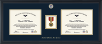 United States Air Force certificate frame - Double Certificate, Masterpiece and Medal Frame in Obsidian