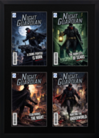 Comic Book Frame comic book frame - Quad Comic Book Frame - Single Mat - Black in Gotham