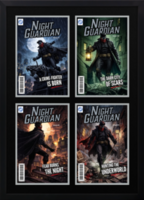 Comic Book Frame comic book frame - Quad Comic Book Frame - Double Mat - Black in Gotham