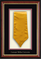 Carnegie Mellon University stole frame - Commemorative Stole Shadow Box Frame in Southport Gold