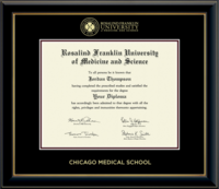 Rosalind Franklin University of Medicine and Science diploma frame - Gold Embossed Diploma Frame in Onyx Gold