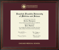 Rosalind Franklin University of Medicine and Science diploma frame - Gold Embossed Diploma Frame in Studio