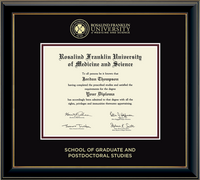 Rosalind Franklin University of Medicine and Science diploma frame - Gold Embossed Diploma Frame in Onyx Gold