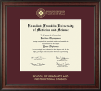 Rosalind Franklin University of Medicine and Science diploma frame - Gold Embossed Diploma Frame in Studio