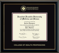 Rosalind Franklin University of Medicine and Science diploma frame - Gold Embossed Diploma Frame in Onyx Gold