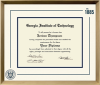 Georgia Institute of Technology diploma frame - Icon Founders Edition Diploma Frame in Gold Rush