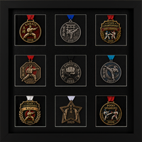 Medal Frames medal frame - Multi-Karate Medals Display Frame in Stealth