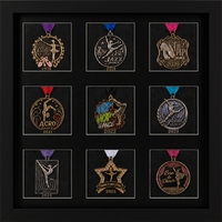 Medal Frames medal frame - Multi-Dance Medals Display Frame in Stealth