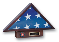 Flag Cases and Flag Boxes Flag Case - U.S. Marine Corps Memorial Medallion Flag Case