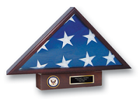 Flag Cases and Flag Boxes Flag Case - U.S. Navy Memorial Medallion Flag Case