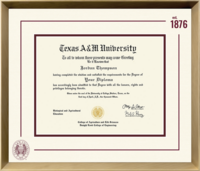 Texas A&M University diploma frame - Icon Founders Edition Diploma Frame in Gold Rush
