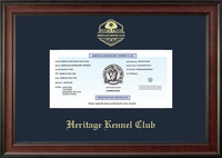 Heritage Kennel Club certificate frame - Gold Embossed Registration Certificate Frame in Studio